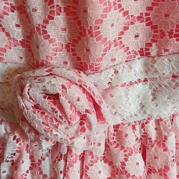 Pink Lace Kids Formal Dress - Picture 3 of 6